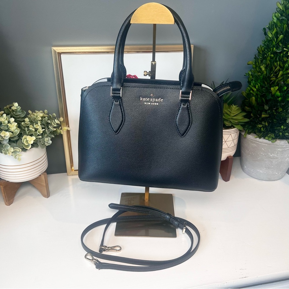 Kate Spade New York Darcy Small Satchel in Black with Removable Crossbody Strap